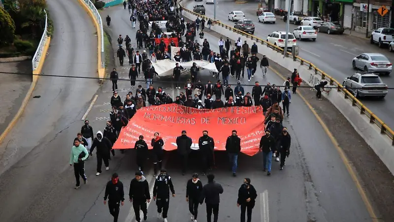 Protesta Normalistas de San Marcos, Loreto, Zacatecas